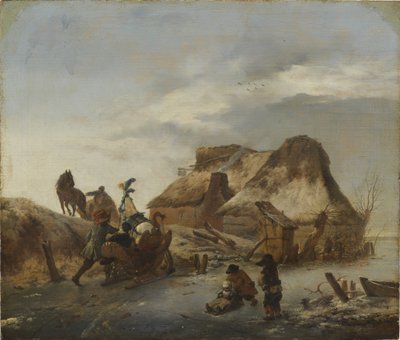 Ein Adliger im Schlitten auf dem Eis von Philips Wouwermans or Wouwerman