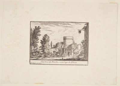 Grabmal der Metella oder Capo di Bove von Philothée Francois Duflos