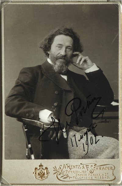 Porträt des Künstlers Ilja Repin 1844-1930 von Photo studio H. Rentz and F.