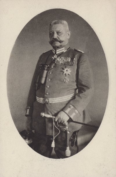 Feldmarschall Paul von Hindenburg, Kommandeur der deutschen Armee im Ersten Weltkrieg (s/w Foto) von Photographer German