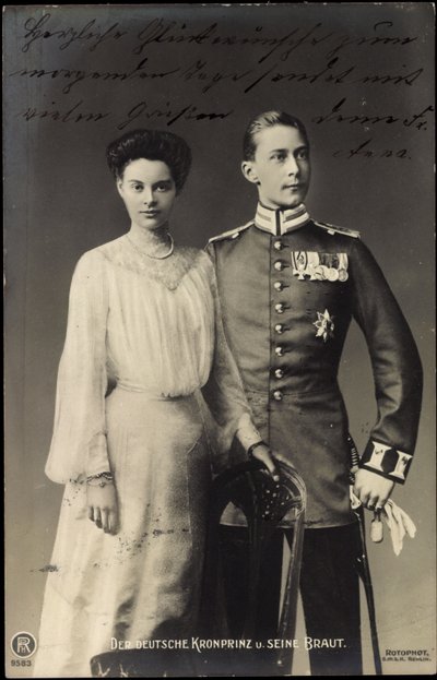 Deutscher Kronprinz mit Braut, Friedrich Wilhelm, RPH von Photographer German