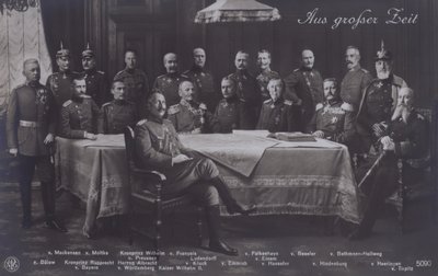 Kaiser Wilhelm II. von Deutschland mit hochrangigen deutschen Militärkommandanten (s/w Foto) von Photographer German