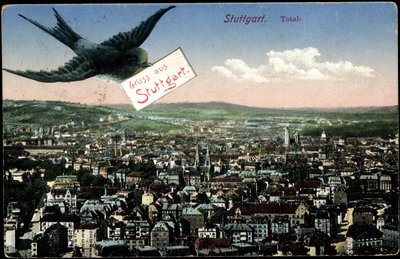 Stuttgart, Stadtansicht mit Schwalbe von Photographer German