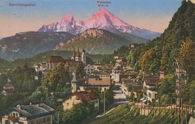 Watzmann in Berchtesgaden, Deutschland. Postkarte gesendet 1913. von Photographer German