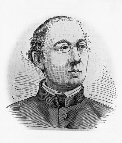 Porträt von Joseph Hergenröther (1824-1890), deutscher Historiker und Kardinal, und erster Kardinalpräfekt der Vatikanischen Archive, Gravur von Blaise Nicolas Le Sueur
