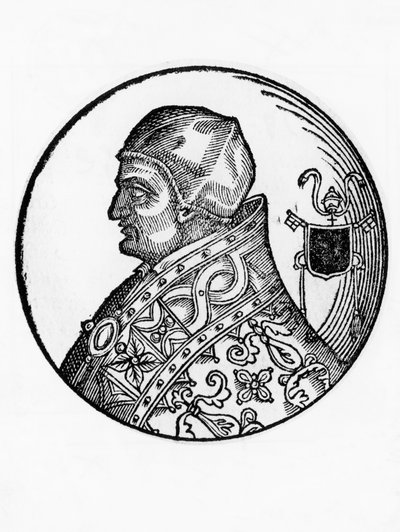 Porträt von Sabinian (gestorben 606), 65. Papst der katholischen Kirche ab 604, Gravur von Blaise Nicolas Le Sueur