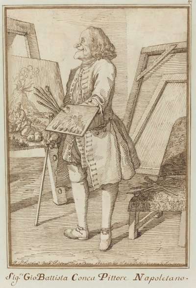 Signore Sebastiano Conca, neapolitanischer Maler von Pier Leone Ghezzi