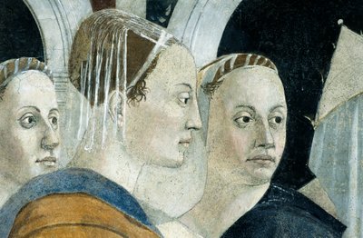 Detail aus Die Legende vom Wahren Kreuz, zeigt die Entdeckung und Verifizierung des Wahren Kreuzes (Detail) von Piero della Francesca