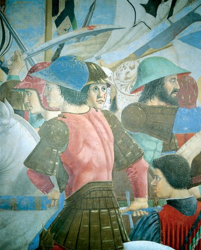 Detail aus der Legende vom Wahren Kreuz: Schlacht von Heraklius I. von Byzanz gegen Chosroes II. von Piero della Francesca