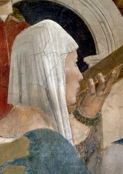 Die Legende vom Wahren Kreuz, die Überprüfung des Kreuzes (Detail) von Piero della Francesca
