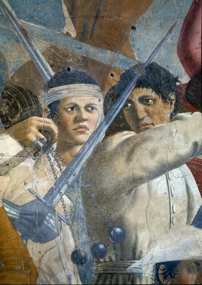 Die Legende vom Wahren Kreuz, der Sieg von Heraklius und die Hinrichtung von Chosroes (Detail) von Piero della Francesca