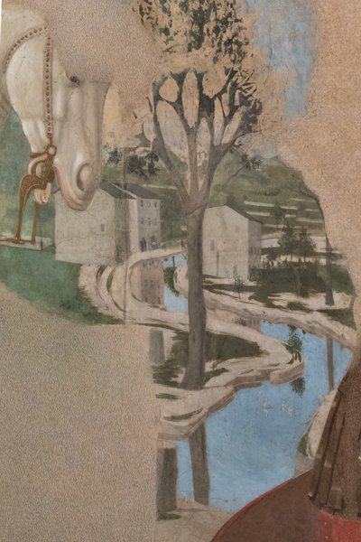 Sieg Konstantins über Maxentius, Detail mit Landschaft von Piero della Francesca