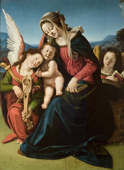 Die Jungfrau und das Kind mit zwei Engeln, ca. 1507 von Piero di Cosimo