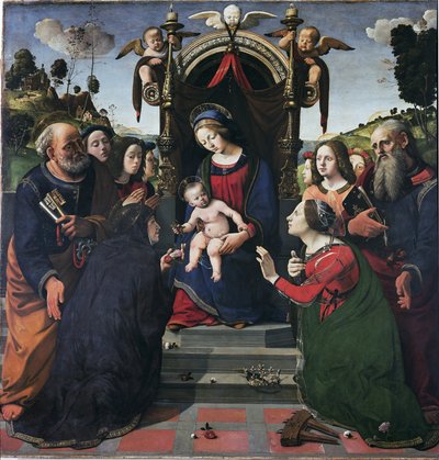 Jungfrau und Kind auf dem Thron, umgeben von Heiligen (circa 1493) von Piero di Cosimo
