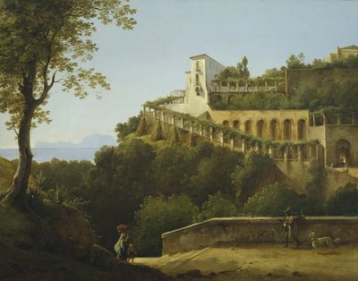 Ein Kloster in der Nähe von Neapel mit Blick auf Capri von Pierre Athanase Chauvin