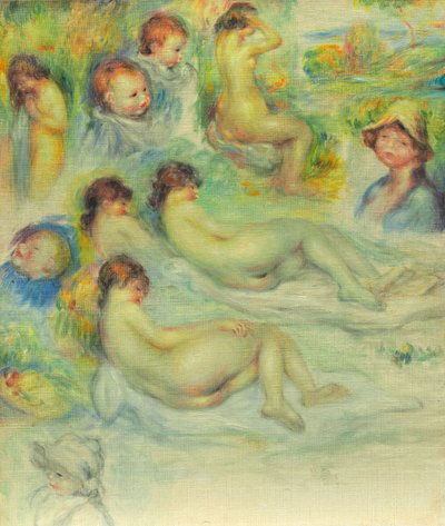 Studien von Pierre Renoir; seine Mutter, Aline Charigot; Akte; und Landschaft von Pierre-Auguste Renoir