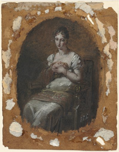 Sitzende junge Frau, Ende 18. Jahrhundert oder Anfang 19. Jahrhundert von Pierre Paul Prud