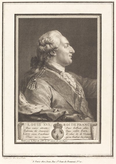 Louis XVI, König von Frankreich von Pierre Adrien Le Beau after Benedict Alphonse Nicolet