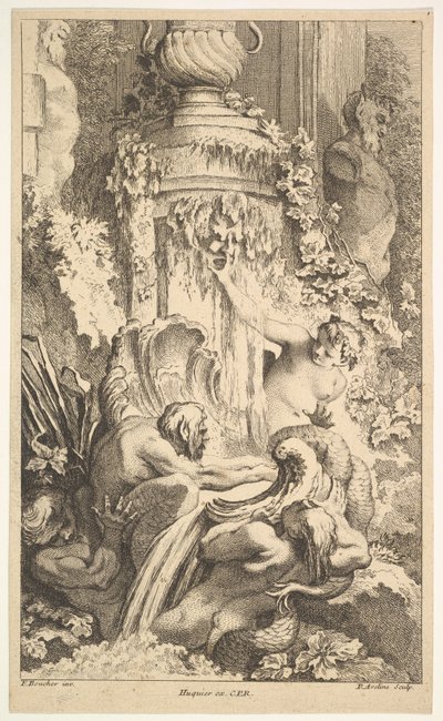Naiaden, Tritonen und das Bad des Priapus, 1736 von Pierre Alexandre Aveline