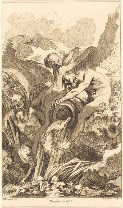 Satyr, Nymphe und Flussgott, um oder nach 1736 von Pierre Alexandre Aveline