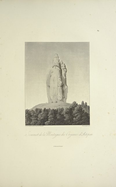 Gipfel des Berges Organos, Actopan, graviert von Bouquet, Illustration aus 