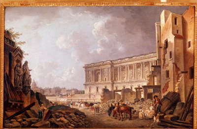 Fantastische Ansicht der Kolonnade des Louvre von Pierre Antoine Demachy