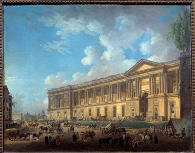 Die Kolonnade des neu freigelegten Louvre. Ansicht von Paris von Pierre Antoine Demachy