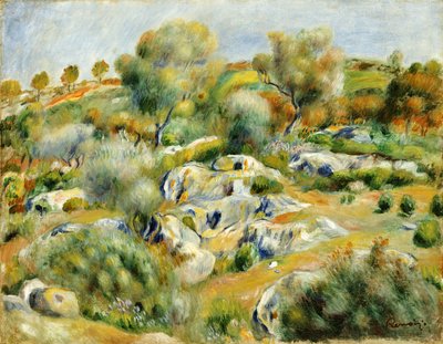 Bretagne Landschaft mit Bäumen und Felsen von Pierre Auguste Renoir