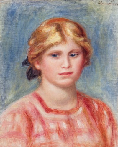Büste einer Frau mit rosa Bluse, 1905 von Pierre Auguste Renoir