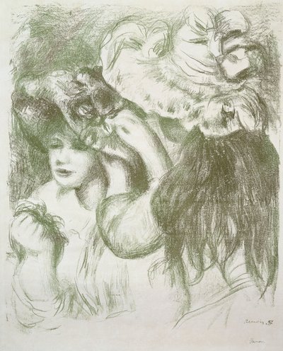 Hutnadel, Erste Platte; Le Chapeau Epingle, Premiere Planche, ca. 1897 von Pierre Auguste Renoir