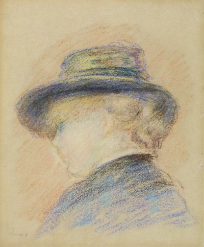 Profil einer jungen Frau mit blauem Hut von Pierre Auguste Renoir