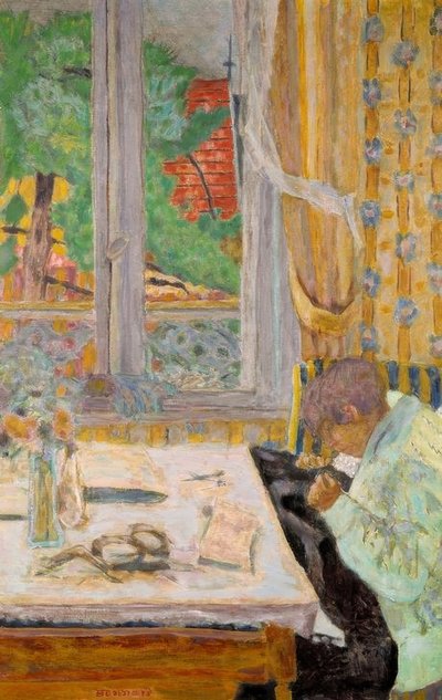 Die Näherin, oder Nähen am Fenster von Pierre Bonnard