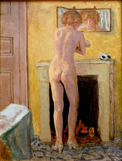 Nackt stehend an seinem Toilettentisch von Pierre Bonnard
