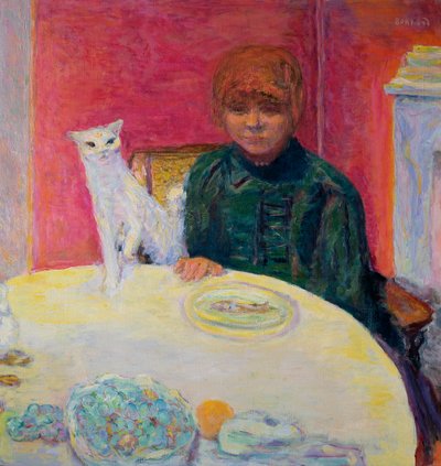 Frau mit Katze, 1912 von Pierre Bonnard
