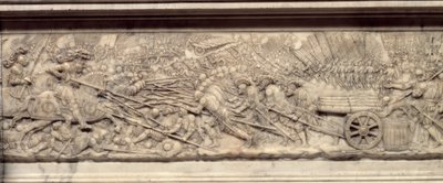 Die Schlacht von Marignan im Jahr 1515. Grab des Herzens des Königs von Frankreich Franz I. (1494-1547): Flachrelief von Pierre Bontemps (circa 1507-1568) von Pierre Bontemps