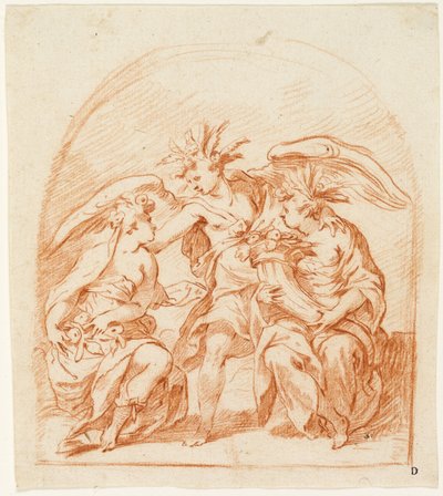 Allegorische Figur des Sommers flankiert von Pomona und Ceres von Pierre Brebiette