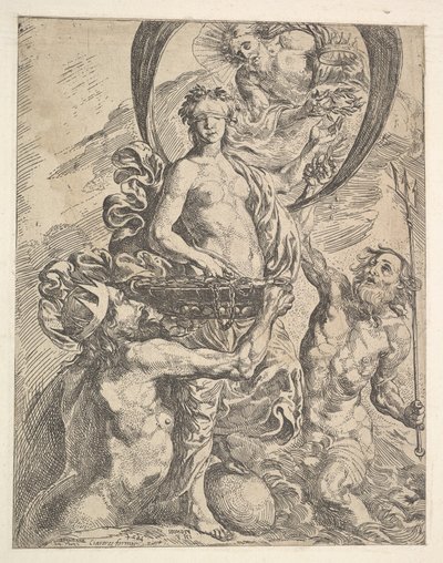 Jupiter, Pluto und Neptun bieten ihr Reichtum der Fortuna an von Pierre Brebiette