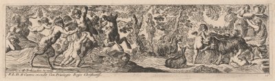 Satyrn und Putti spielen mit Tieren von Pierre Brebiette