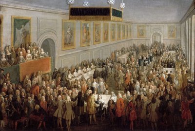 Festmahl nach der Krönung von Ludwig XV im erzbischöflichen Palast in Reims, 25. Oktober 17 von Pierre Denis II Martin