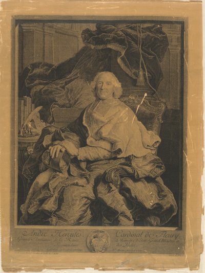 André Hercules, Kardinal de Fleury von Pierre Drevet, after Hyacinthe Rigaud