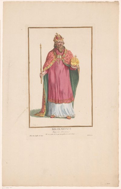 Porträt von Kaiser Sigismund mit Zepter und Reichsapfel von Pierre Duflos