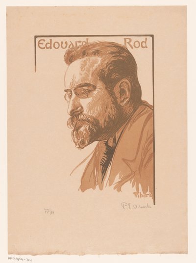 Porträt von Édouard Rod von Pierre Eugène Vibert (signed by artist)