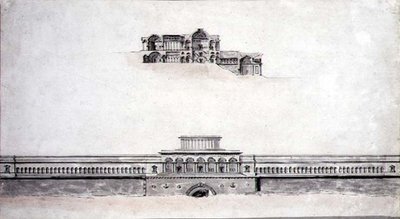 Entwurf für einen neoklassizistischen Palast von Pierre Francois Leonard Fontaine