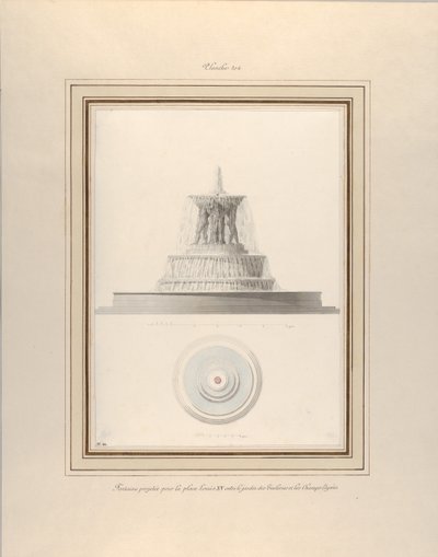 Entwurf für einen Brunnen für La Place Louis XV, ca. 1806 von Pierre Francois Leonard Fontaine