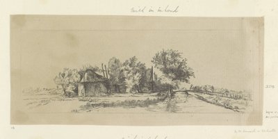 Landschaft mit einem Kanal und Palisade von Pierre François Basan (workshop of)