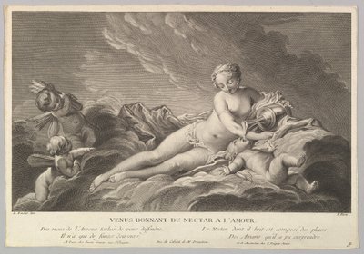 Venus gibt Amor Nektar von Pierre François Basan