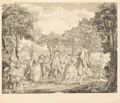Ballett an der Oper von Pierre François Basan after Gabriel Jacques de Saint Aubin