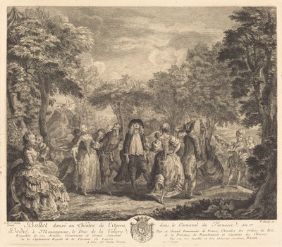 Ballett in der Oper von Pierre François Basan after Gabriel Jacques de Saint Aubin