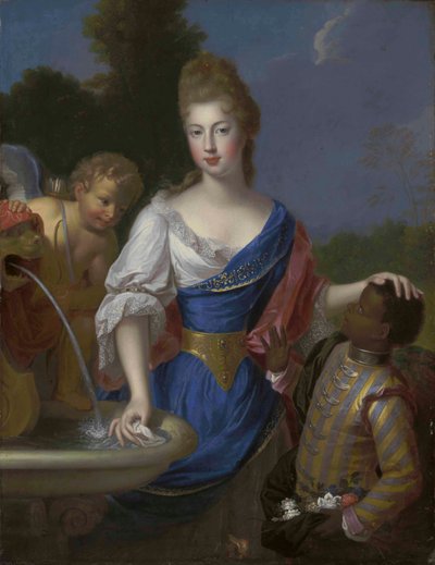 Porträt einer Dame, Dreiviertellänge, traditionell identifiziert als Louise Bernardine de Durfort, Herzogin von Duras von Pierre Gobert