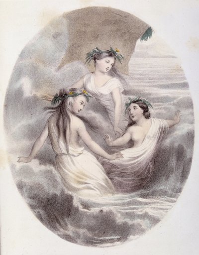 Die Ondinen - in „Les Femmes mythologiques“, Zeichnungen von G. Staal, von Mery und dem Grafen Foelix, Ed. G. de Gouet von Pierre Gustave Eugene Staal